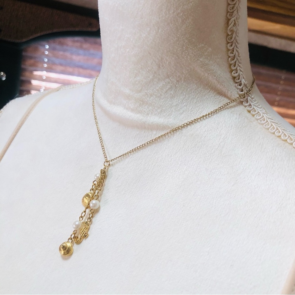 Nautical ocean beach dangle pendant on chain necklace - Picture 4 of 5